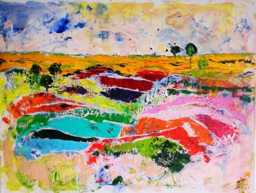 Peinture intitulée "Tendresse de paysage" par Marie-Agnès Dubois Lambert, Œuvre d'art originale, Acrylique