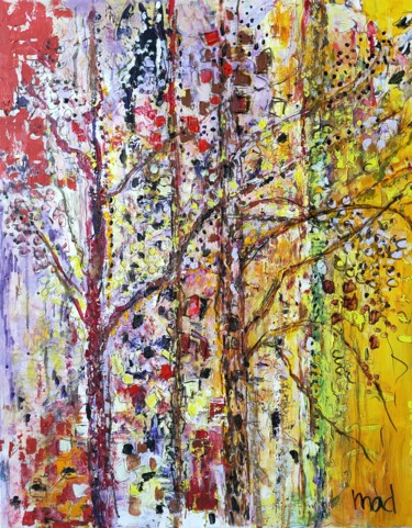 Картина под названием "Divagation" - Marie-Agnès Dubois Lambert, Подлинное произведение искусства, Акрил Установлен на Дерев…