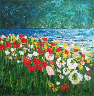 Peinture intitulée "Au bord du lac" par Marie-Agnès Dubois Lambert, Œuvre d'art originale, Acrylique