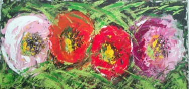 Peinture intitulée "Coquelicots and co" par Marie-Agnès Dubois Lambert, Œuvre d'art originale, Acrylique