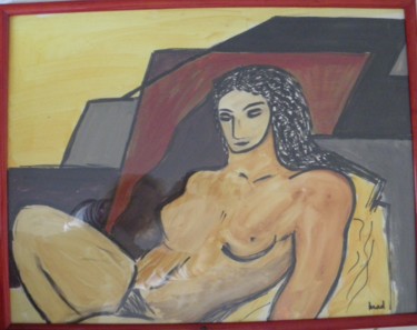 Peinture intitulée "Eve sur la plage" par Marie-Agnès Dubois Lambert, Œuvre d'art originale, Gouache