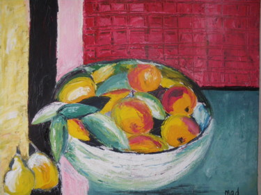 Peinture intitulée "Coupe de fruits" par Marie-Agnès Dubois Lambert, Œuvre d'art originale, Acrylique