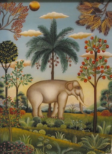 Peinture intitulée "l'elephant" par Marie Amalia, Œuvre d'art originale, Autre