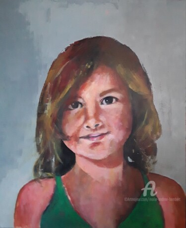 Painting titled "TESSA" by Marie Andrée Hembert, Original Artwork, Acrylic Mounted on Wood Stretcher frame