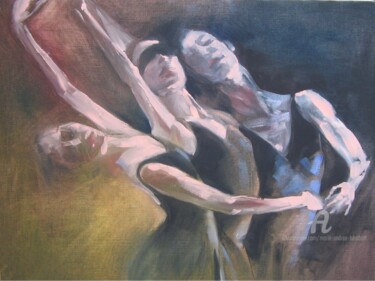 Malerei mit dem Titel "le ballet" von Marie Andrée Hembert, Original-Kunstwerk, Öl