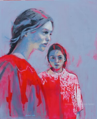 Pintura titulada "Série gris et rouge…" por Marie Andrée Hembert, Obra de arte original, Acrílico