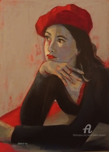 Peinture intitulée "Serie gris et rouge…" par Marie Andrée Hembert, Œuvre d'art originale, Acrylique Monté sur Châssis en bo…