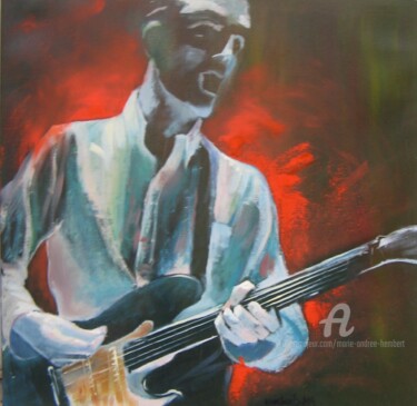 Painting titled "hard rock" by Marie Andrée Hembert, Original Artwork, Oil