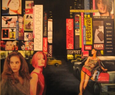 Pintura titulada "new-york" por Marie Andrée Hembert, Obra de arte original, Oleo Montado en artwork_cat.