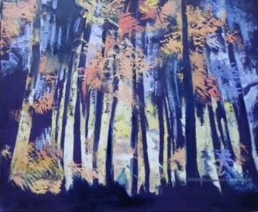 Peinture intitulée "Couleurs d automne" par Marie Andrée Hembert, Œuvre d'art originale, Huile Monté sur Châssis en bois