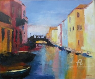 Peinture intitulée "Venise" par Marie Andrée Hembert, Œuvre d'art originale, Huile