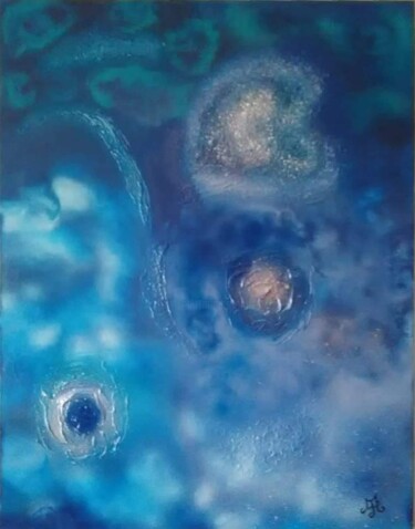 Painting titled "L'univers" by Marie-Anne Sourdril, Original Artwork, Spray paint