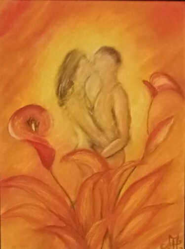 Painting titled "Eclosion" by Marie-Anne Sourdril, Original Artwork, Pastel