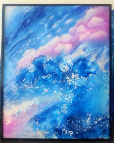 Painting titled "Entre ciel et mer" by Marie-Anne Sourdril, Original Artwork, Acrylic