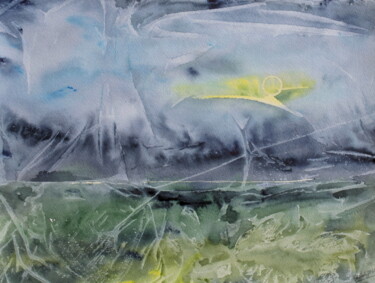 Painting titled "l'orage passe" by Marie-Annick Radigois, Original Artwork, Watercolor