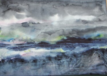 Painting titled "Orage sur l'isthme" by Marie-Annick Radigois, Original Artwork