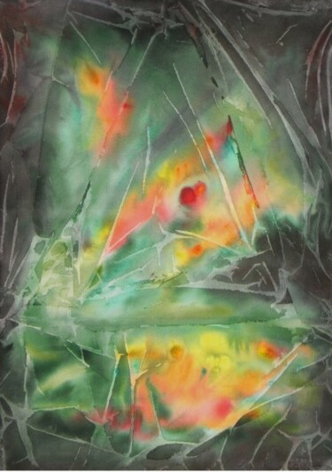 Peinture intitulée "reflets rouges" par Marie-Annick Radigois, Œuvre d'art originale, Aquarelle