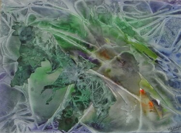 Pintura intitulada "chauve-souris" por Marie-Annick Radigois, Obras de arte originais, Aquarela