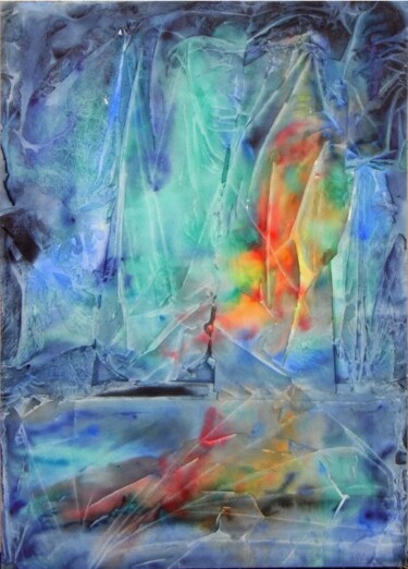 Peinture intitulée "soleil sur la banqu…" par Marie-Annick Radigois, Œuvre d'art originale