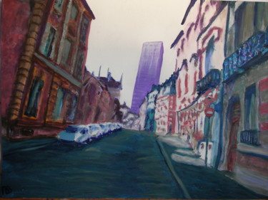 Malerei mit dem Titel "Rue d'Orléans en ét…" von Marie-Aude Balthéir, Original-Kunstwerk, Acryl