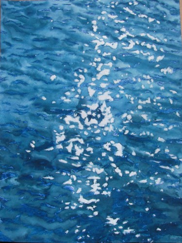 Painting titled "Reflet d'eau 1" by Marie-Aude Balthéir, Original Artwork, Watercolor