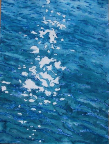 Painting titled "Reflet d'eau 2" by Marie-Aude Balthéir, Original Artwork, Watercolor