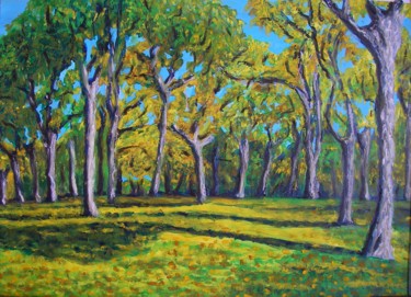 Peinture intitulée "Les bois du parc à…" par Marie-Aude Balthéir, Œuvre d'art originale, Acrylique
