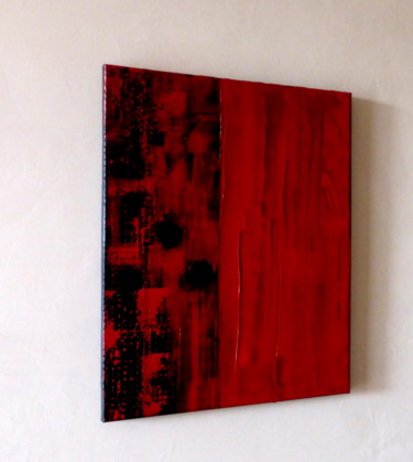 Peinture intitulée "tableau-rouge-noir-…" par Glam-Art-Peinture, Œuvre d'art originale, Acrylique