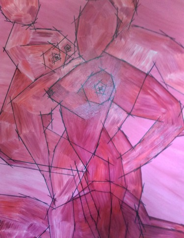 Peinture intitulée ""Les trois nus" par Benjamin Kokot, Œuvre d'art originale, Huile