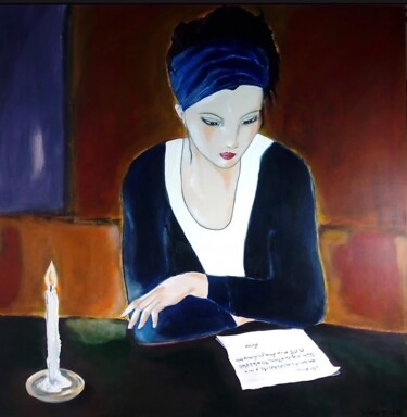 Peinture intitulée "La lettre" par Marie Bony, Œuvre d'art originale, Acrylique