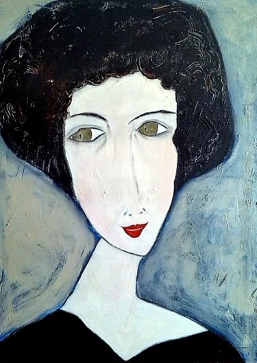 Painting titled "Mélancolie" by Marie Bony, Original Artwork, Acrylic