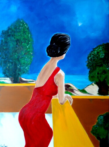 Peinture intitulée "Un soir d'été" par Marie Bony, Œuvre d'art originale, Acrylique