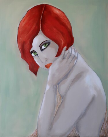 Painting titled "Mademoiselle Lou" by Marie Bony, Original Artwork, Acrylic