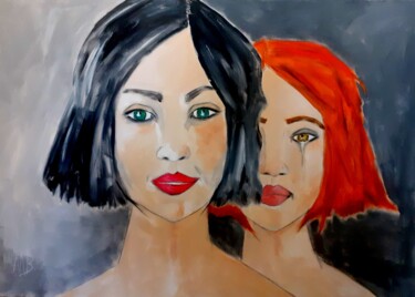 Peinture intitulée "Elle et elle" par Marie Bony, Œuvre d'art originale, Acrylique