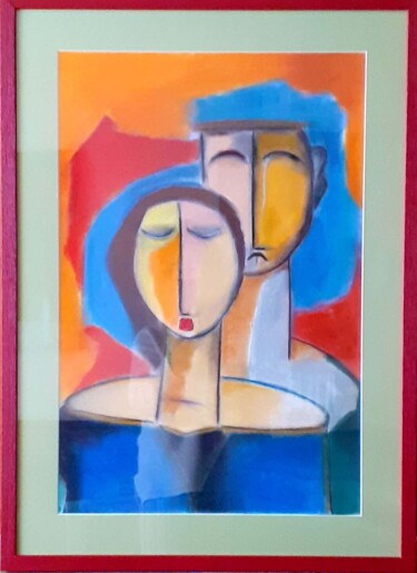 Painting titled ""Au delà du temps "" by Marie Bony, Original Artwork, Pastel Mounted on Other rigid panel