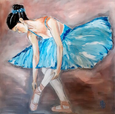 Картина под названием "L'étoile bleue" - Marie Bony, Подлинное произведение искусства, Акрил Установлен на Деревянная рама д…