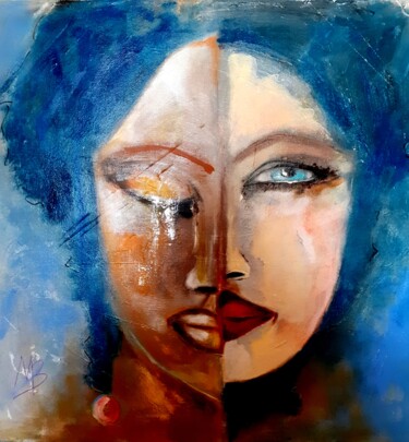 Painting titled "Interiorisation" by Marie Bony, Original Artwork, Acrylic Mounted on Wood Stretcher frame