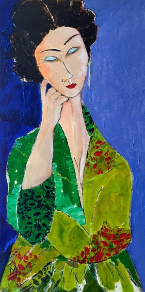 Pintura titulada "En vert et contre t…" por Marie Bony, Obra de arte original, Acrílico Montado en Bastidor de camilla de ma…