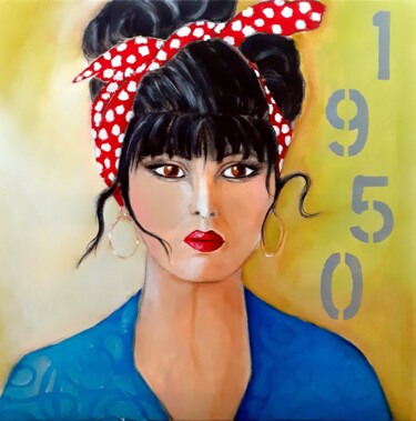 Painting titled "1950" by Marie Bony, Original Artwork, Acrylic