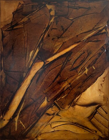 Malerei mit dem Titel "Sans titre.001" von Marie Borrel, Original-Kunstwerk, Wachs Auf Keilrahmen aus Holz montiert