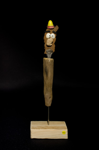 Sculpture intitulée "barbichette" par Marie Brient, Œuvre d'art originale, Bois