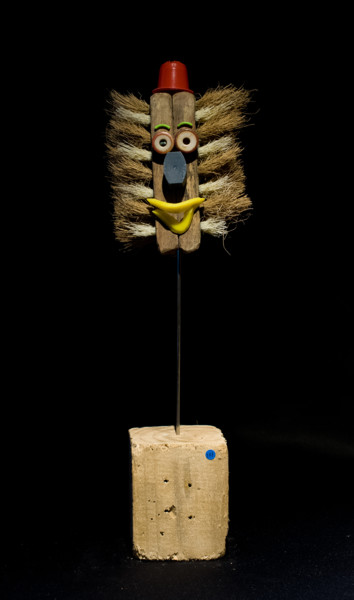 Sculpture intitulée "le clown" par Marie Brient, Œuvre d'art originale, Bois