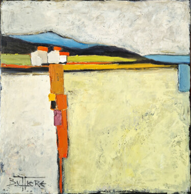 Painting titled "Toscane" by Marie Buffiere, Original Artwork, Oil Mounted on Wood Stretcher frame