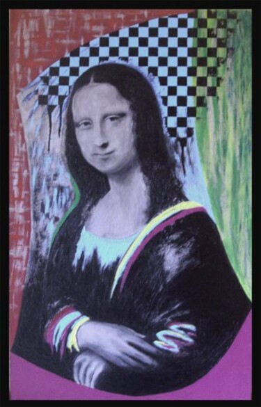 Pintura intitulada "Le damier de Mona..…" por Marie Cal, Obras de arte originais, Acrílico