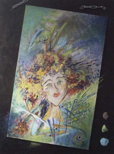 Painting titled "Marquise qu'attends…" by Marie Cal, Original Artwork, Acrylic