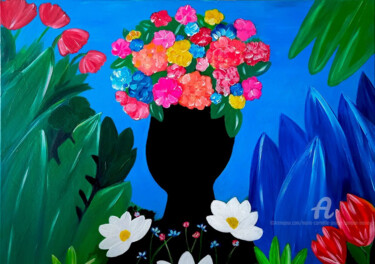 Malerei mit dem Titel "Jardin secret" von Marie Carmelle Joseph Samson (Marie C.J Samson), Original-Kunstwerk, Acryl Auf Kei…