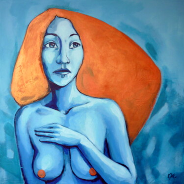 Peinture intitulée "Peur bleue" par Marie Cayre, Œuvre d'art originale, Acrylique