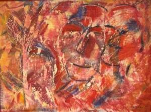 Peinture intitulée "Les trois têtes" par Marie-Cdanger, Œuvre d'art originale