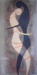 Peinture intitulée "A_deux" par Marie-Cdanger, Œuvre d'art originale, Huile