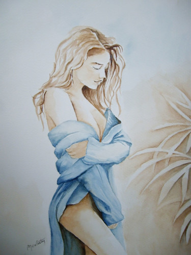 Painting titled "Camilla" by Marie Celestin, Original Artwork, Watercolor